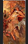 Alphonse Maria Mucha Famous Paintings - Autumn
