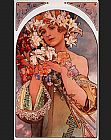 Alphonse Maria Mucha Famous Paintings - Flower