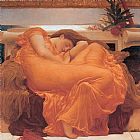 Lord Frederick Leighton Famous Paintings - Leighton Flaming June