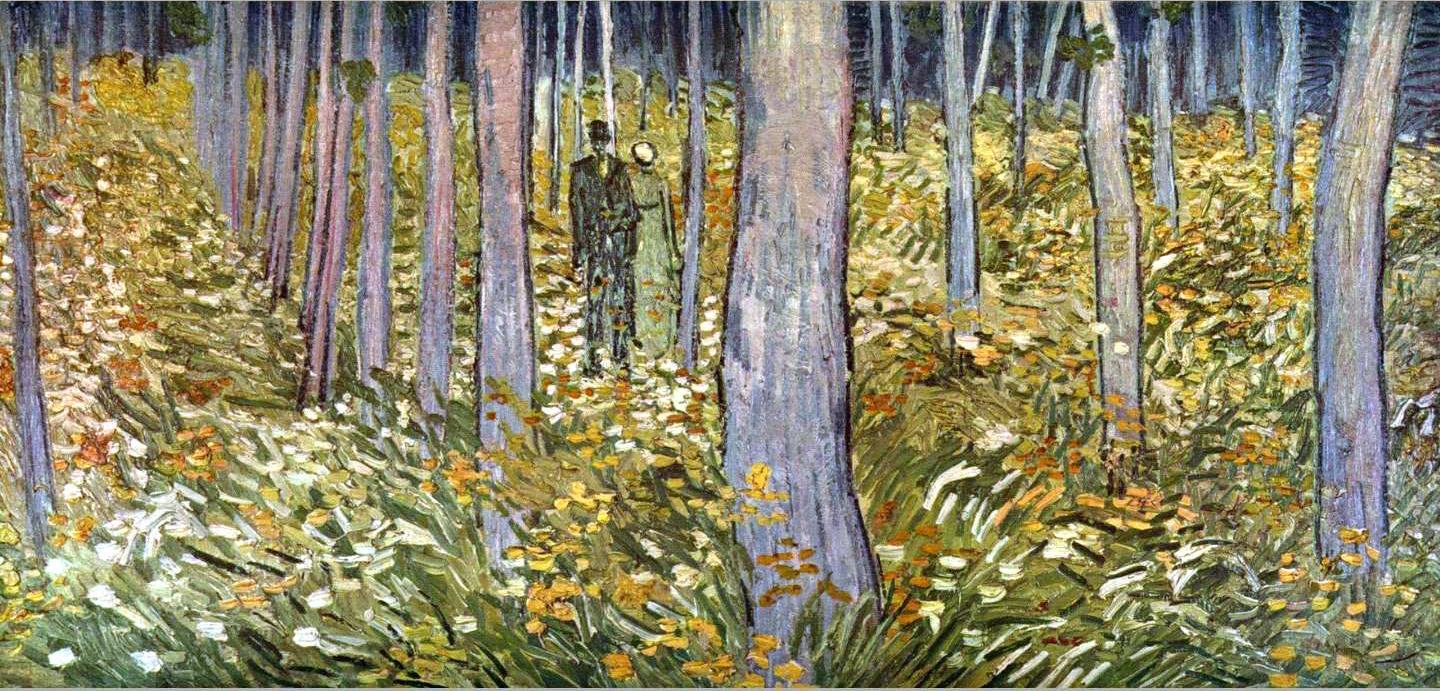 Vincent van Gogh Couple walking in the forest painting | framed ...