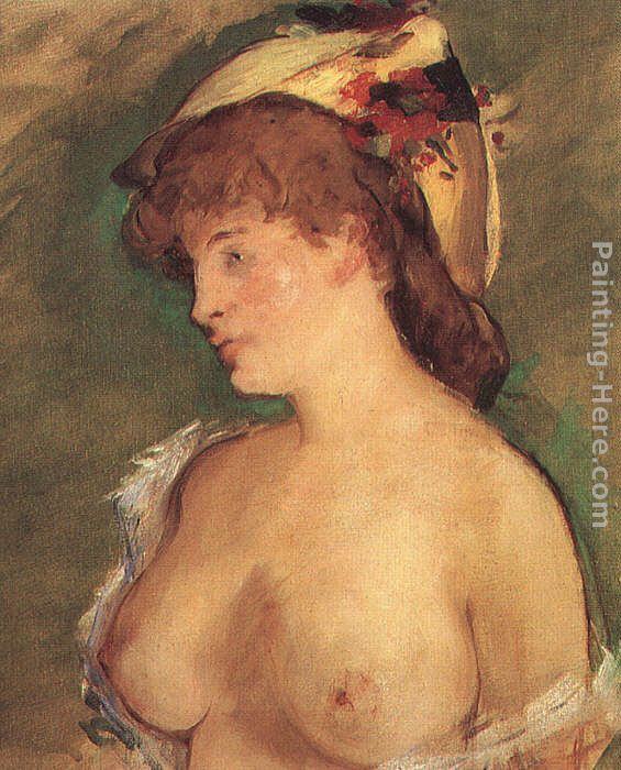 Eduard Manet Blonde Woman With Bare Breasts Painting Framed Paintings For Sale