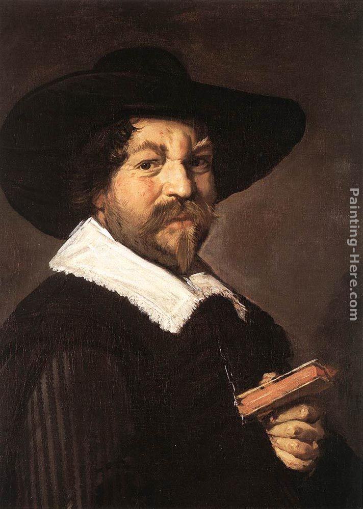 Frans Hals Portrait Of A Man Holding A Book Painting 