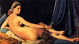 Jean Auguste Dominique Ingres Canvas Paintings - The Grande Odalisque