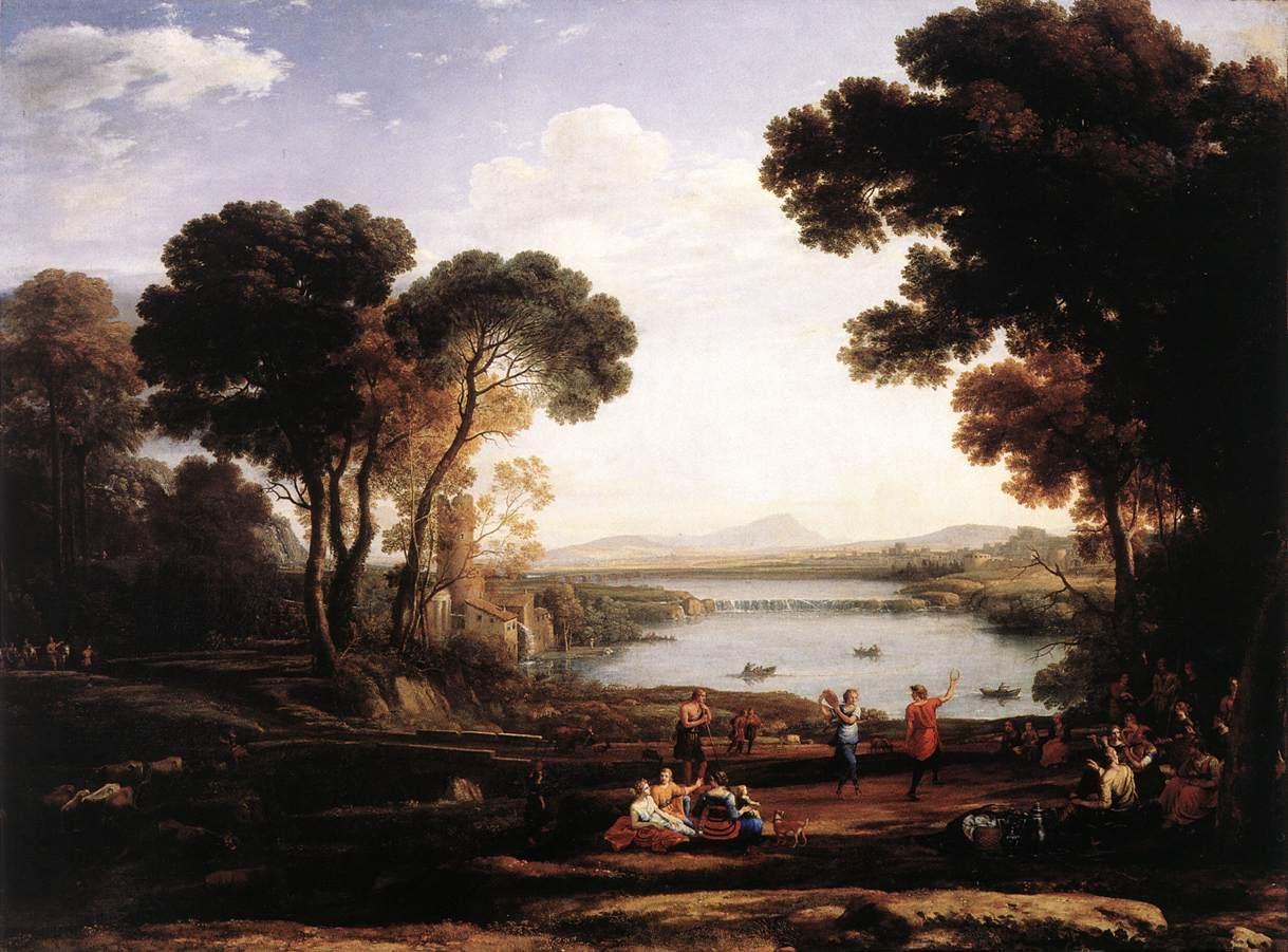 Claude Lorrain Landscape with Dancing Figures The Mill painting ...