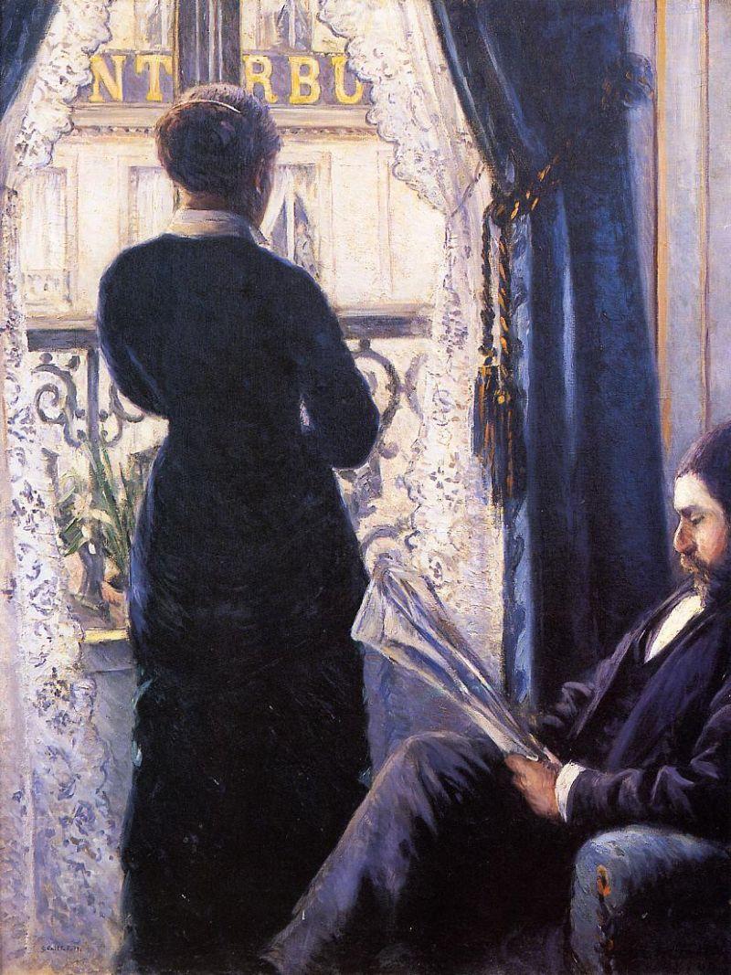 Young Man at His Window by Gustave Caillebotte. Digitally 