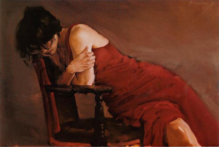red dress painting Red Dress Painting by Joan Garcia