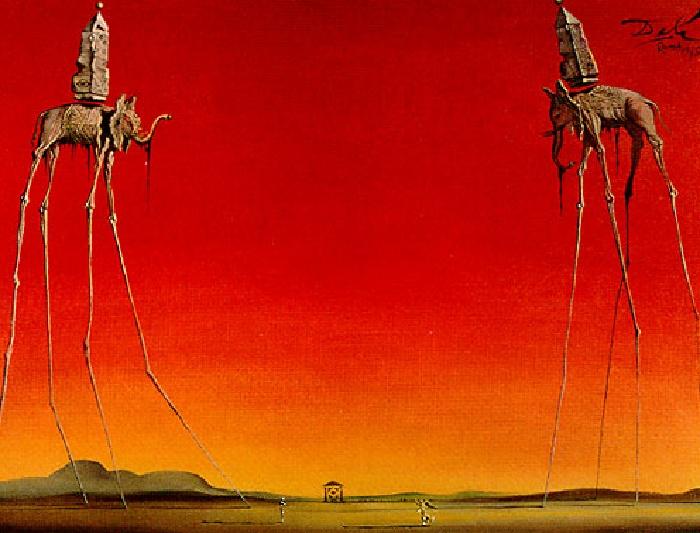 Salvador Dali Les Elephants painting | framed paintings for sale