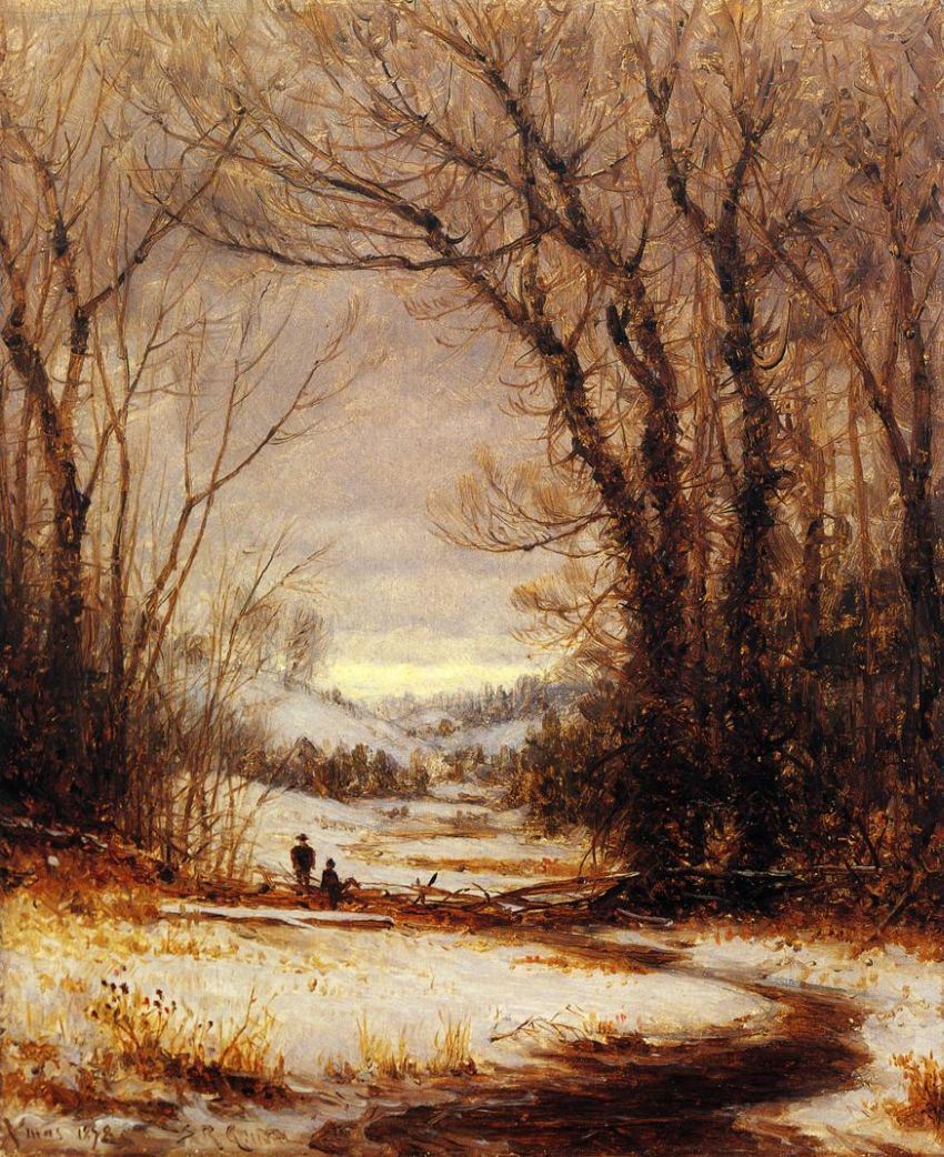 Sanford Robinson Gifford A Winter Walk painting | framed paintings for sale