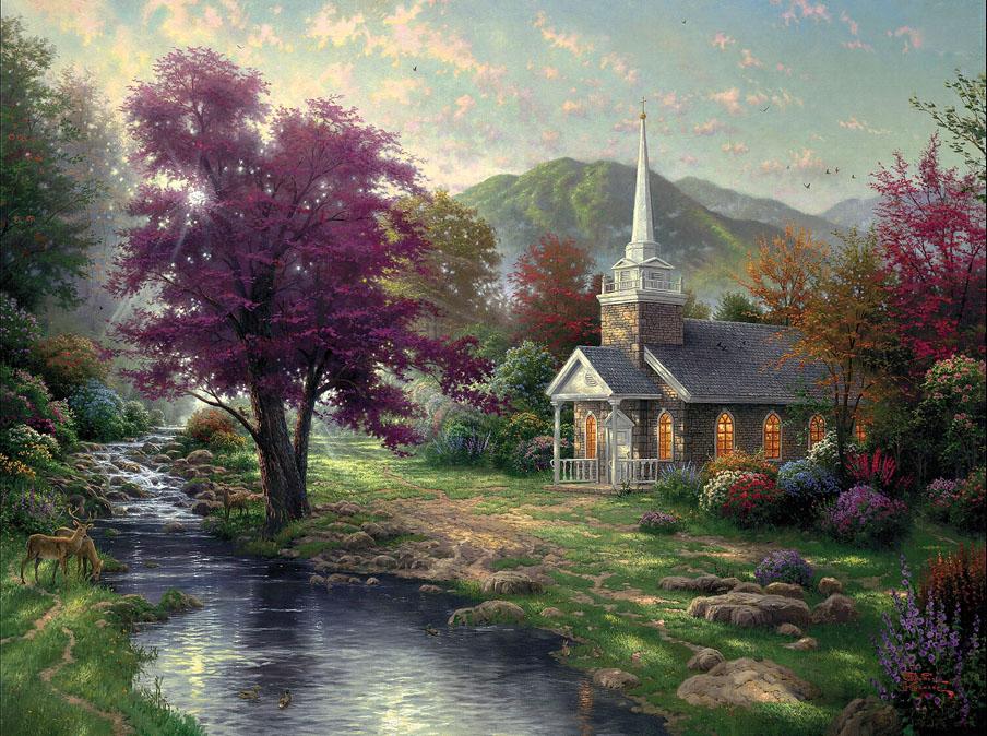 Thomas Kinkade Streams of Living Water painting | framed paintings for sale
