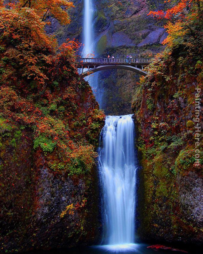 Unknown Artist Multnomah Falls, Oregon painting | framed paintings for sale