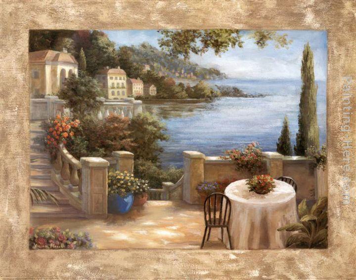 Vivian Flasch Mediterranean Terrace I painting | framed paintings for sale