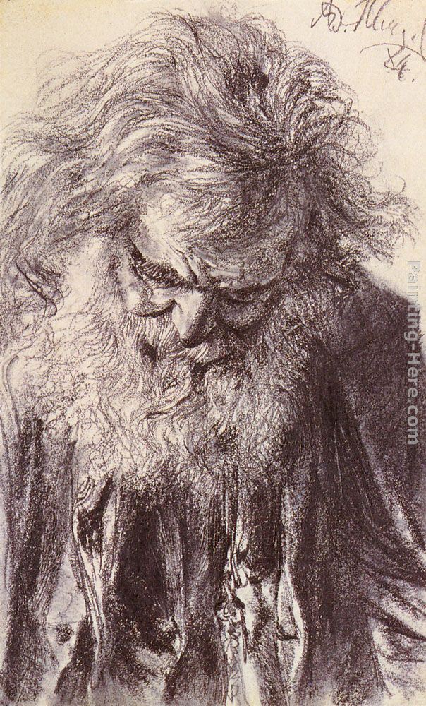 Adolph von Menzel Portrait of an Old Man painting | framed paintings ...