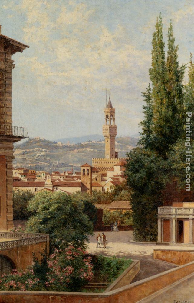 Antonietta Brandeis View of the Palazzo Vecchio in Florence painting ...