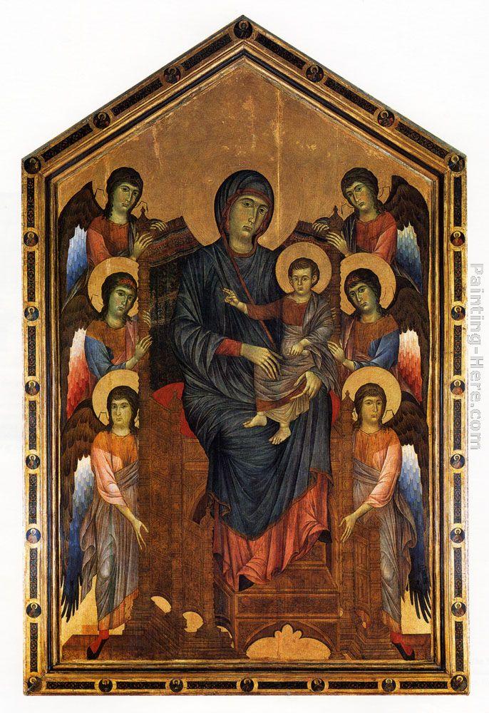 Giovanni Cimabue The Virgin And Child In Majesty Surrounded By Six ...